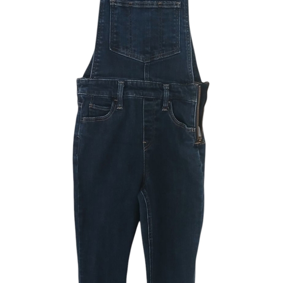 Levi's Overalls Utility Bib Skinny Leg Side Zipper Stretch Dark Wash Size 24 - Picture 13 of 16